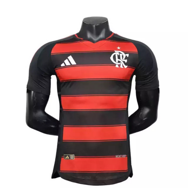 CAMISA VERSÃO PLAYER DO FLAMENGO 24/25 VERMELHO E PRETO