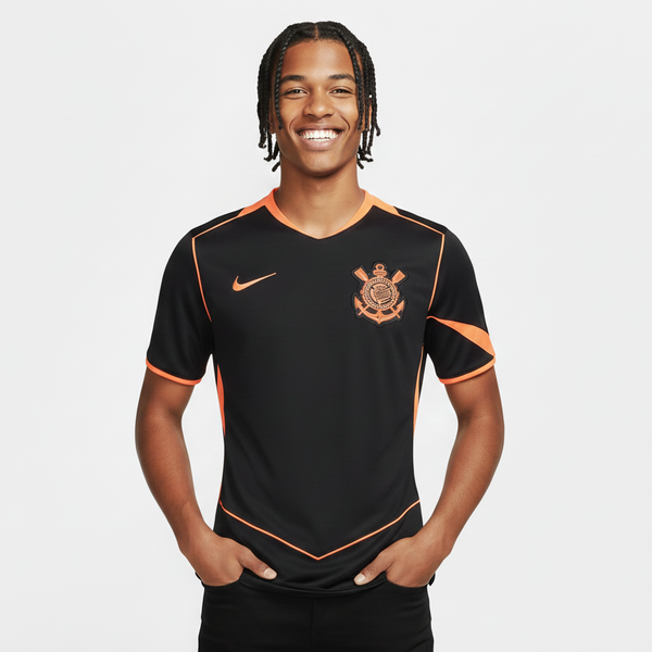 CAMISA DO CORINTHIANS 26/27 PRETO + LARANJA